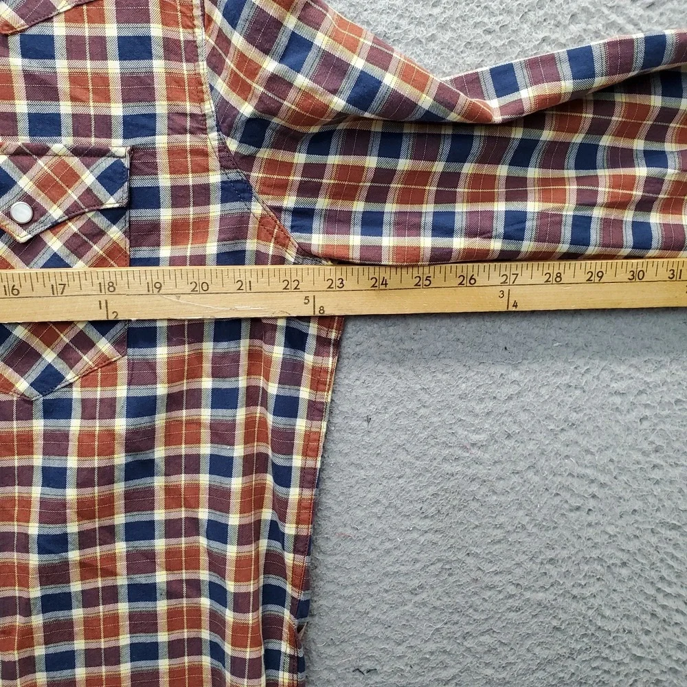 Levi's Western Shirt Men L Multi Plaid Standard Fit Long Sleeve Pearl Snap Front